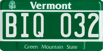 VT license plate BIQ032