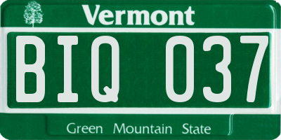 VT license plate BIQ037