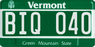 VT license plate BIQ040