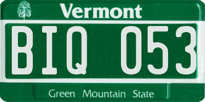 VT license plate BIQ053