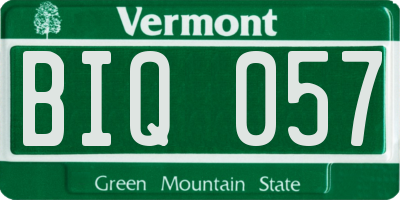 VT license plate BIQ057