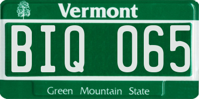 VT license plate BIQ065