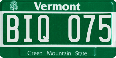 VT license plate BIQ075