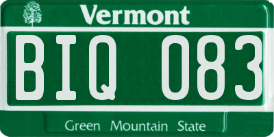 VT license plate BIQ083