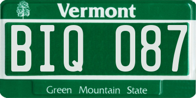 VT license plate BIQ087