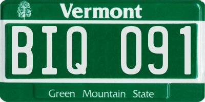VT license plate BIQ091