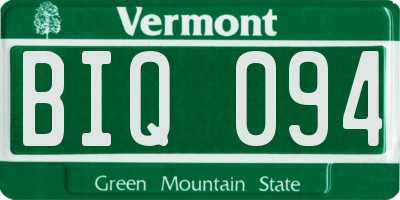 VT license plate BIQ094