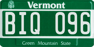 VT license plate BIQ096