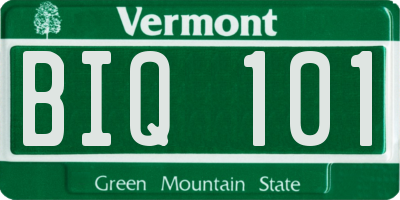 VT license plate BIQ101