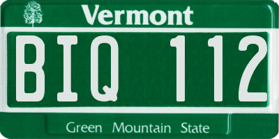 VT license plate BIQ112