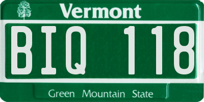 VT license plate BIQ118