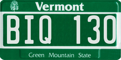 VT license plate BIQ130