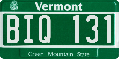 VT license plate BIQ131