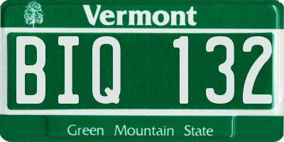 VT license plate BIQ132