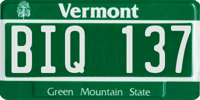 VT license plate BIQ137