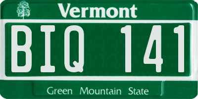 VT license plate BIQ141