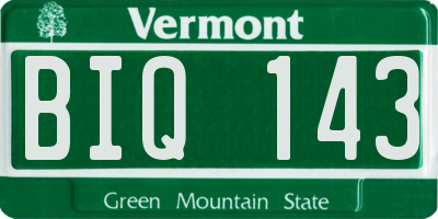 VT license plate BIQ143
