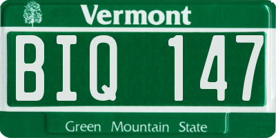 VT license plate BIQ147