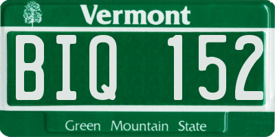 VT license plate BIQ152
