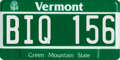 VT license plate BIQ156