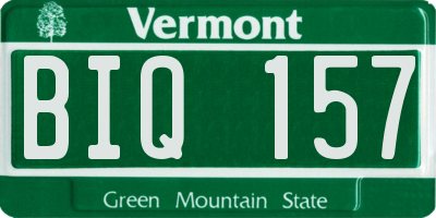 VT license plate BIQ157