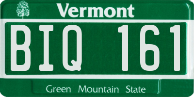 VT license plate BIQ161
