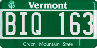 VT license plate BIQ163