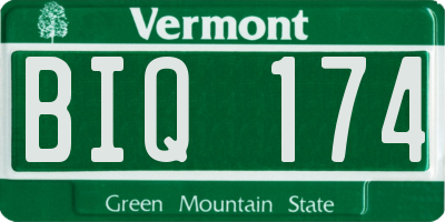 VT license plate BIQ174