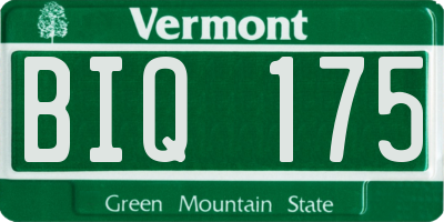 VT license plate BIQ175