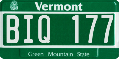 VT license plate BIQ177