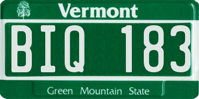 VT license plate BIQ183