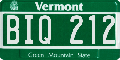 VT license plate BIQ212