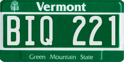 VT license plate BIQ221