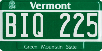 VT license plate BIQ225