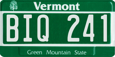 VT license plate BIQ241