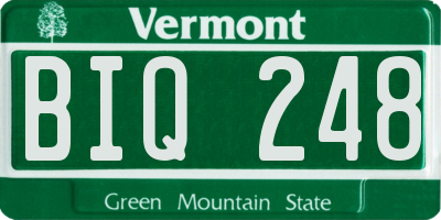 VT license plate BIQ248
