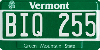 VT license plate BIQ255
