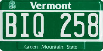 VT license plate BIQ258
