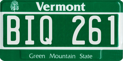 VT license plate BIQ261