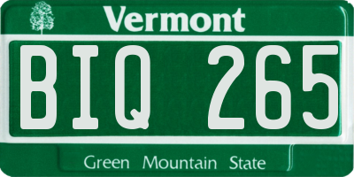 VT license plate BIQ265