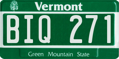 VT license plate BIQ271
