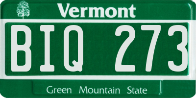 VT license plate BIQ273