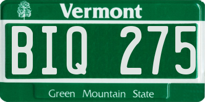 VT license plate BIQ275
