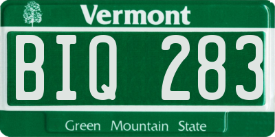 VT license plate BIQ283