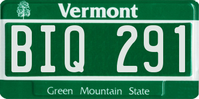VT license plate BIQ291