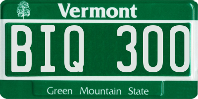 VT license plate BIQ300