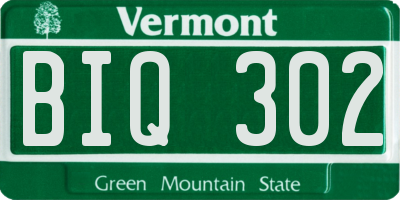 VT license plate BIQ302