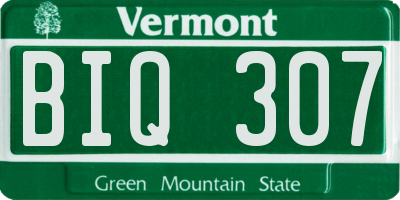 VT license plate BIQ307