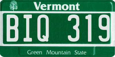 VT license plate BIQ319