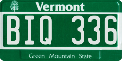 VT license plate BIQ336